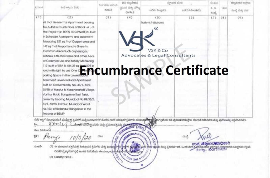encumbrance certificate
